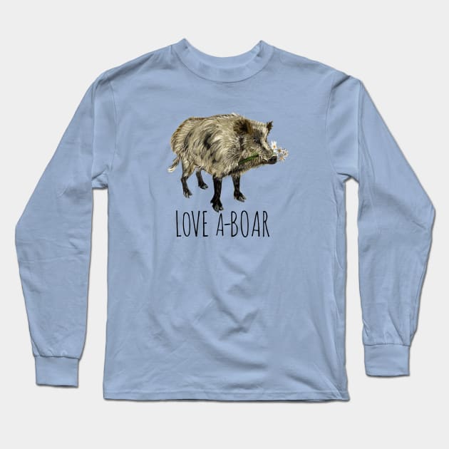 Love a boar #1 Long Sleeve T-Shirt by belettelepink